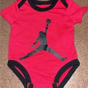 Jordan Red and Black Baby Bodysuit